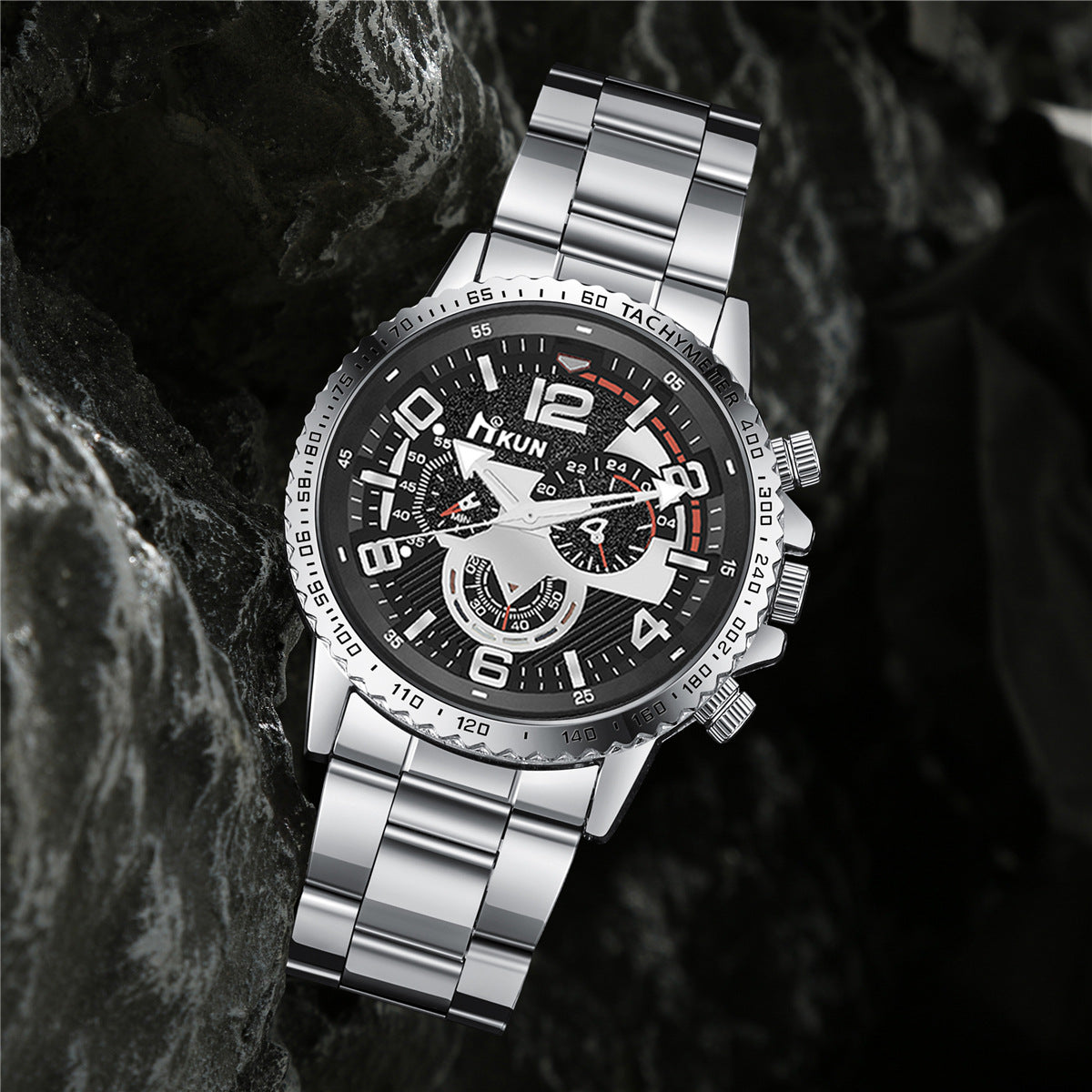 Men's steel band watch