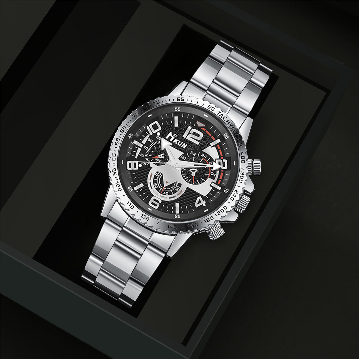 Men's steel band watch